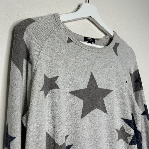 Buffalo by David Bitton Gray and Navy Star Sweater S - Picture 3 of 9